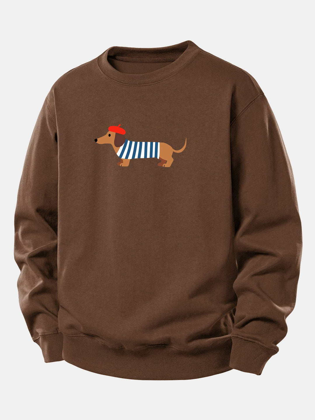 French Dachshund Print Relax Fit Sweatshirt