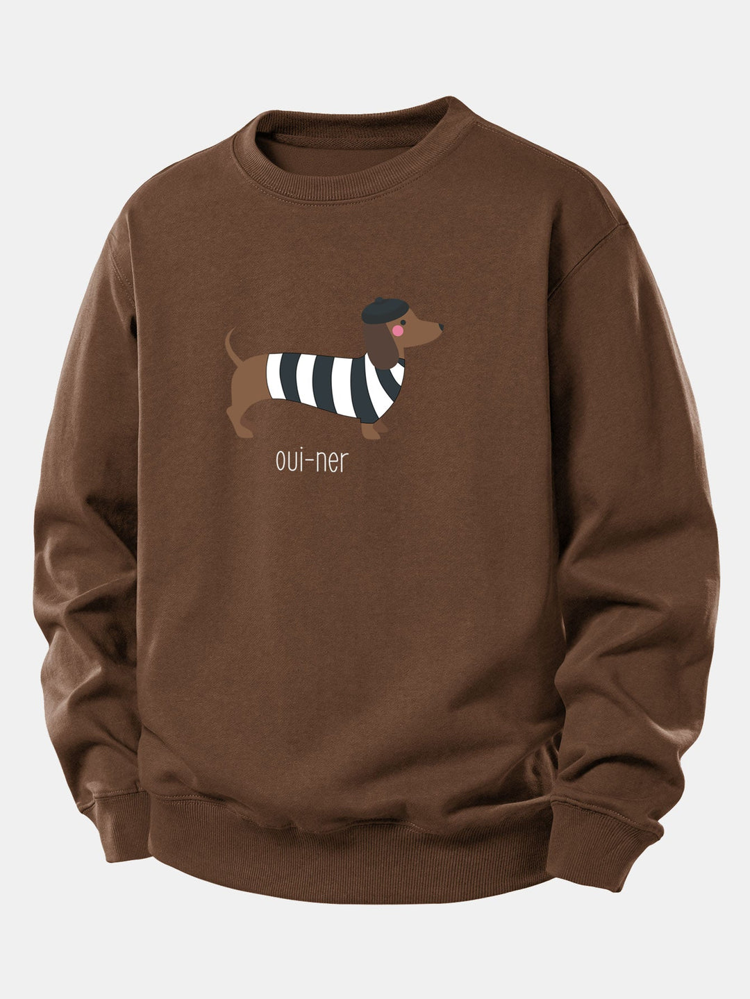 French Dachshund Print Relax Fit Sweatshirt
