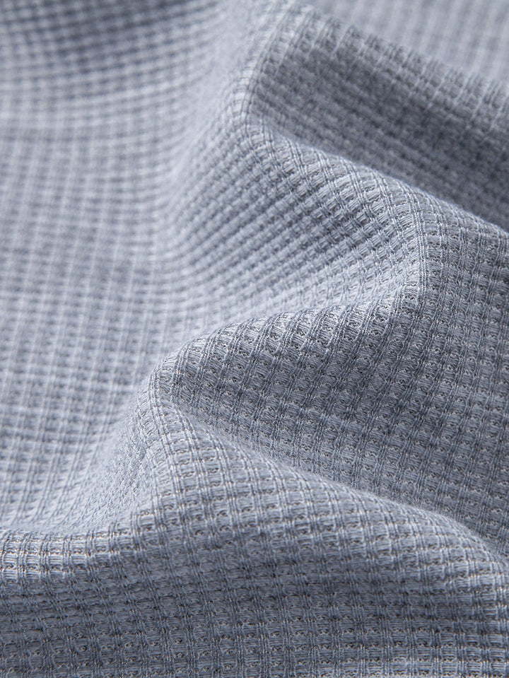 Smiley Face Print 2 In 1 Long Sleeved Waffle T-Shirt