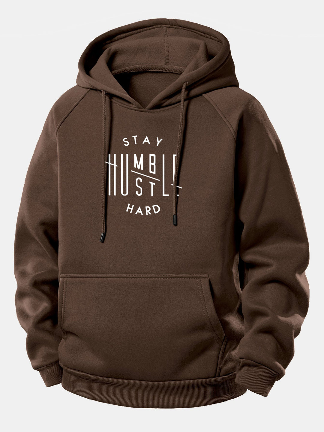 Stay Humble Hustle Hard Print Drawstring Hoodie