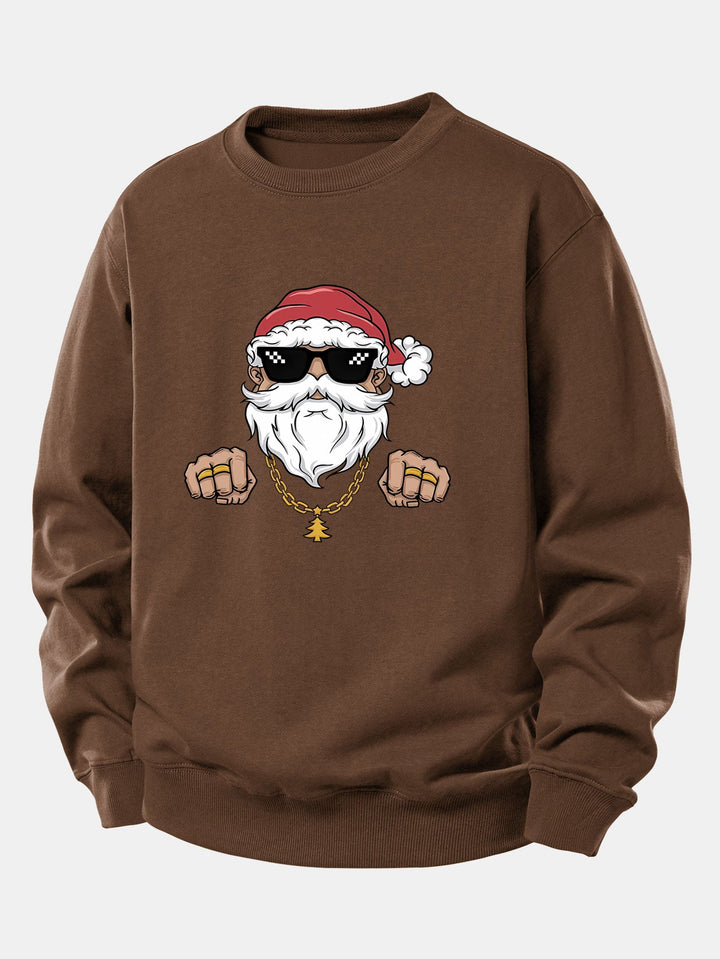 Hip Hop Santa Claus Print Relax Fit Sweatshirt