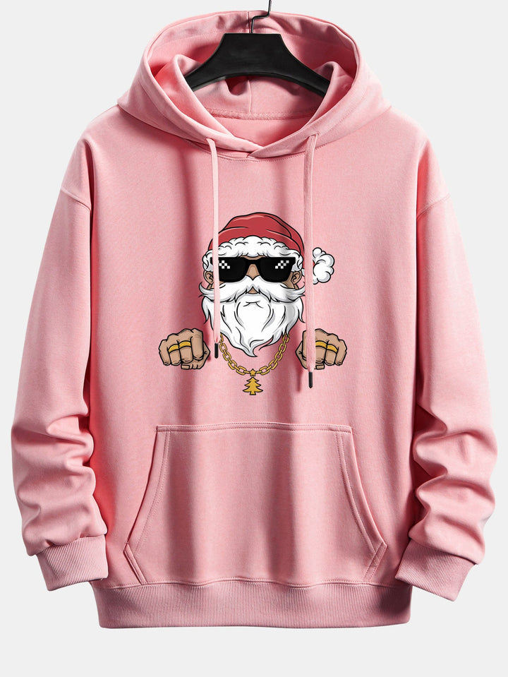 Hip Hop Santa Claus Print Relax Fit Hoodie