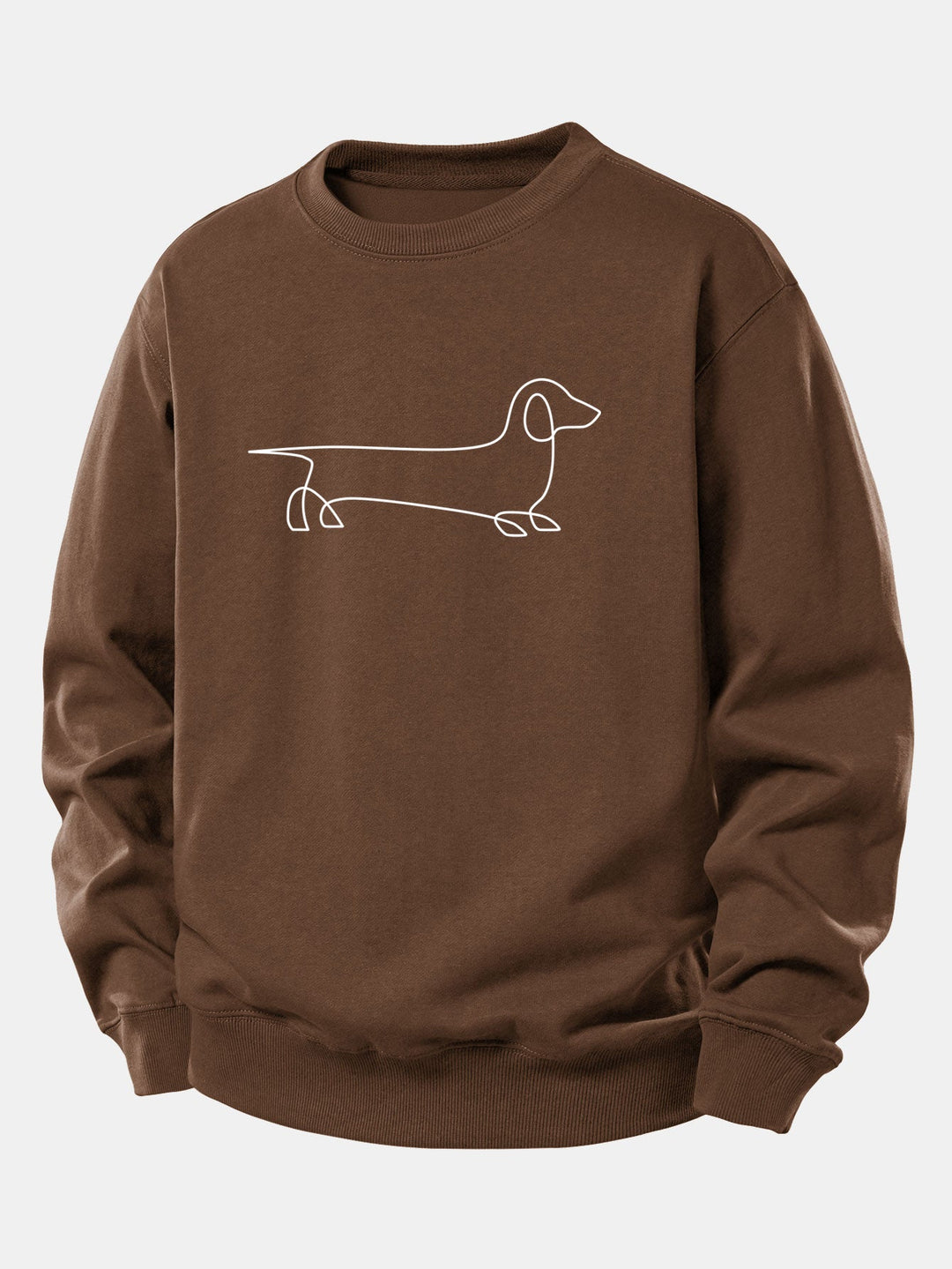 Line Dachshund Print Relax Fit Sweatshirt