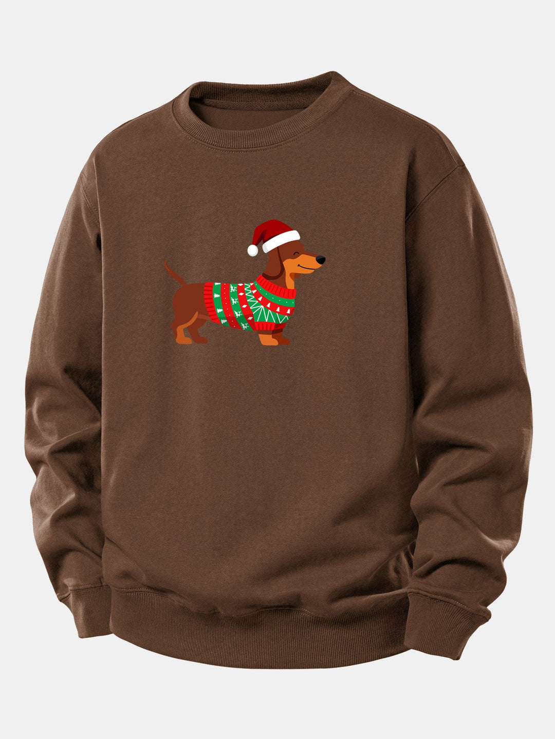 Christmas Dachshund Print Relax Fit Sweatshirt