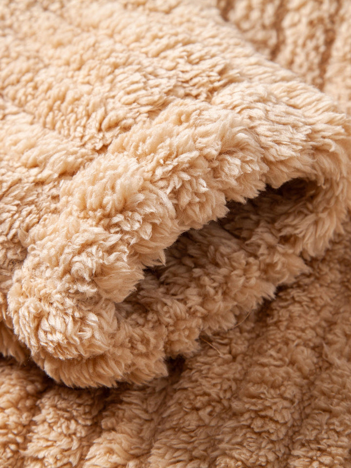 Relax Fit Stripe Kangaroo Pocket Teddy Hoodie & Jogger Pants