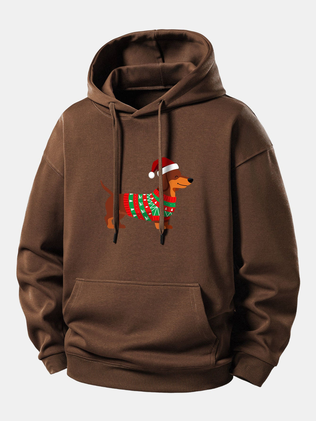 Christmas Dachshund Print Relax Fit Hoodie
