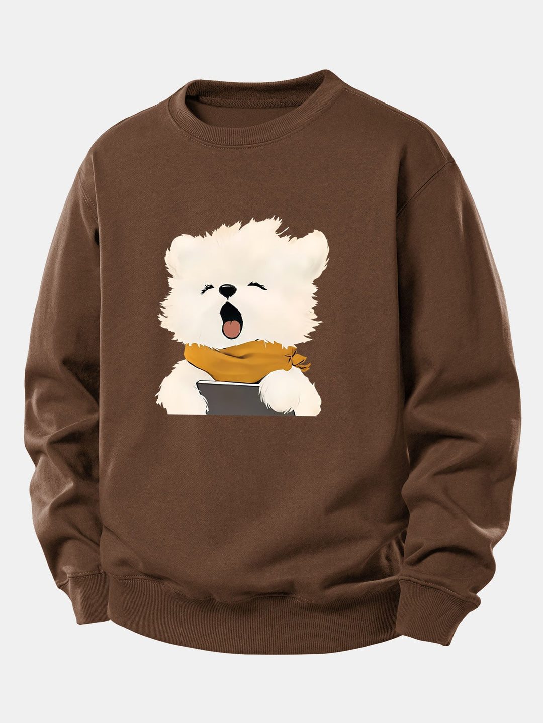 Yawning Puppy Print Relax Fit Sweatshirt