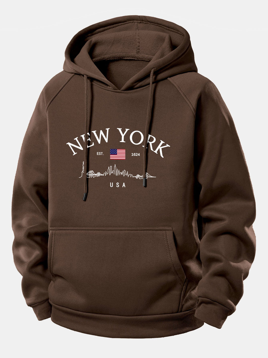 New York Print Drawstring Hoodie