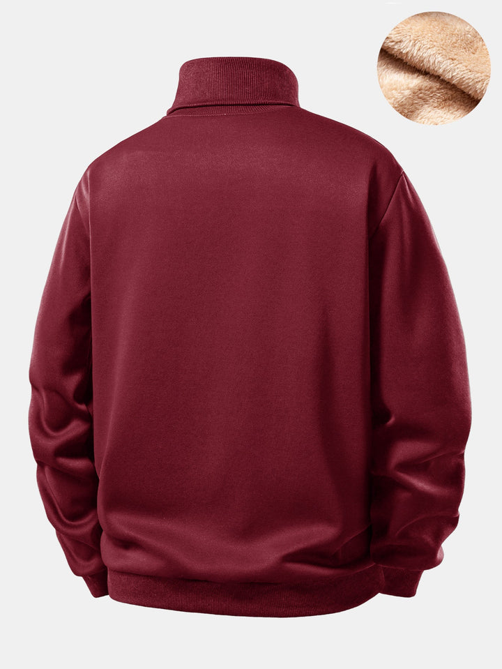 Teddy Fleece Lined Turtle Neck Sweatshirt