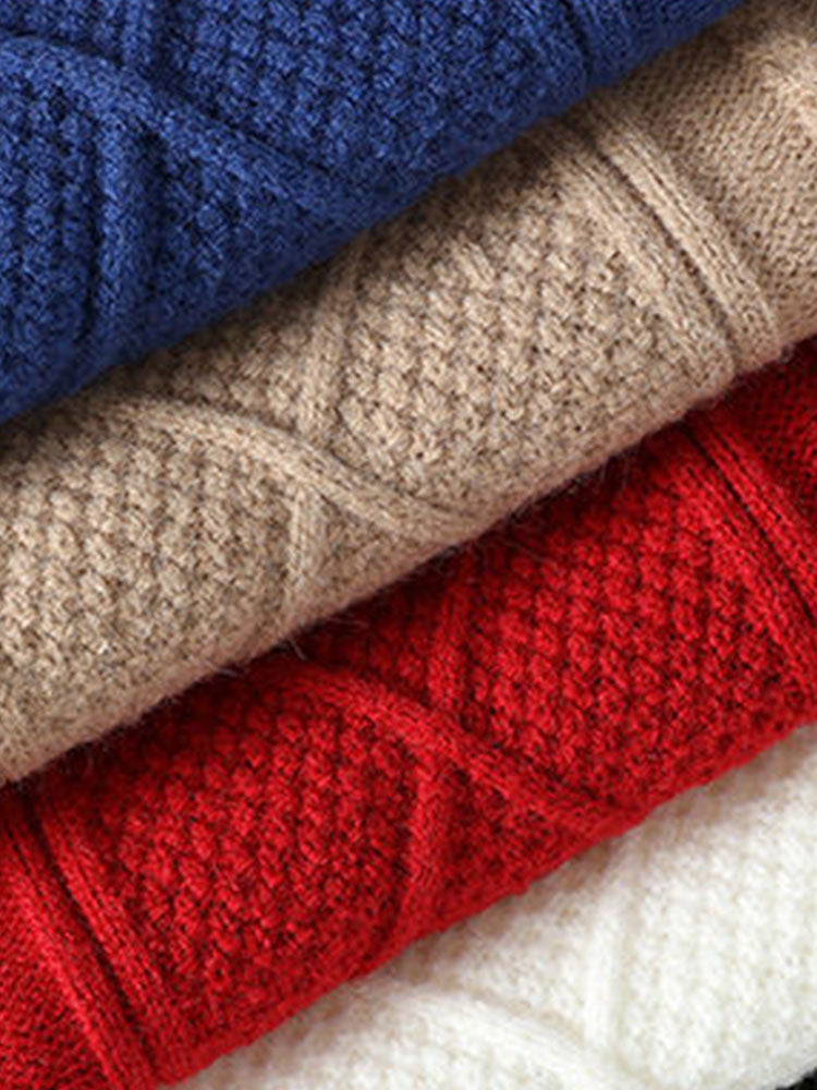 Twist Jacquard Crew Neck Sweater