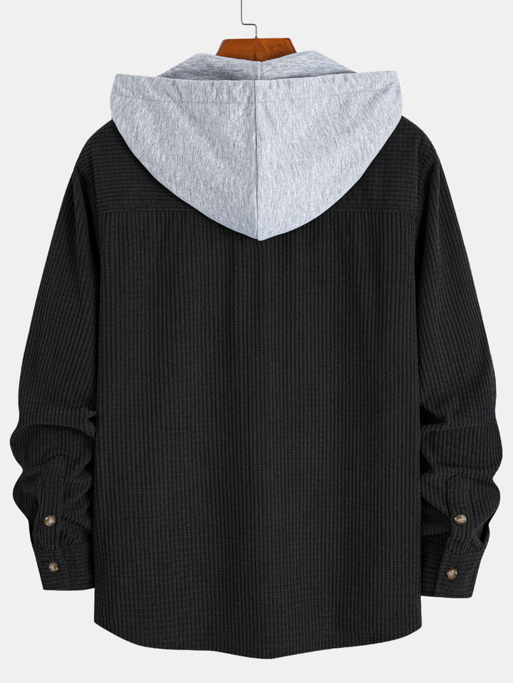 Waffle Corduroy Hooded Shirt