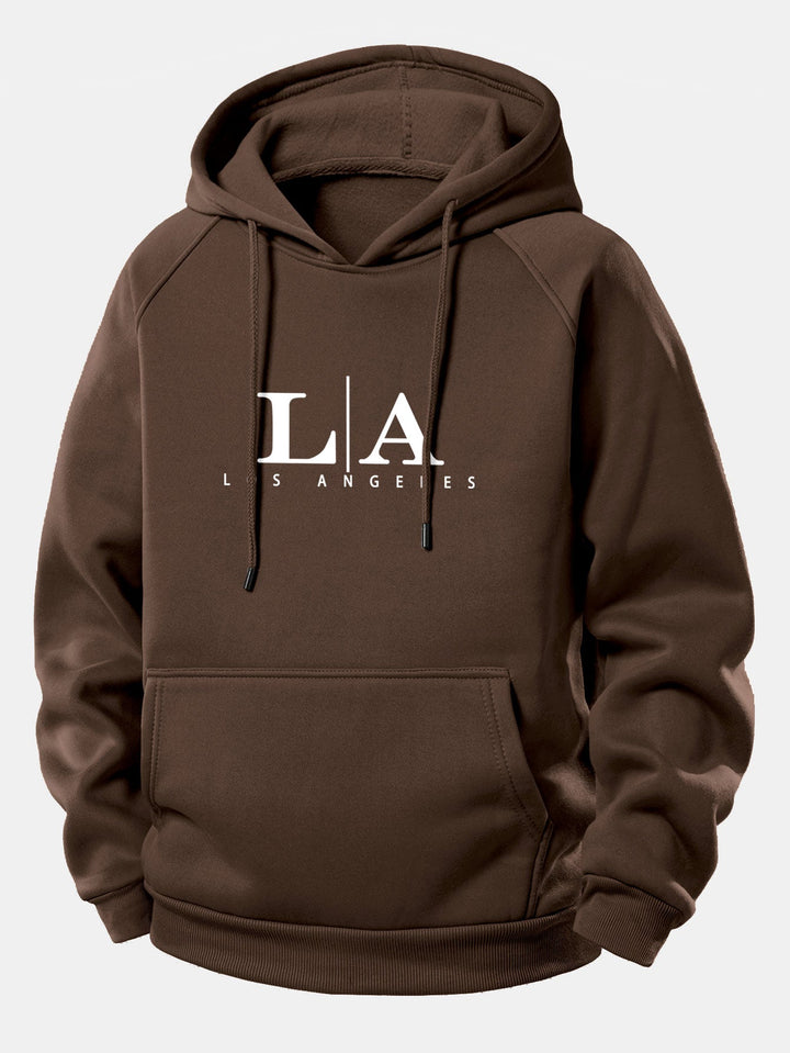 Los Angeles Print Drawstring Hoodie