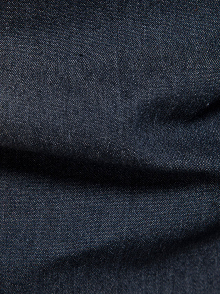 Washed Denim Western Shirt With Pockets