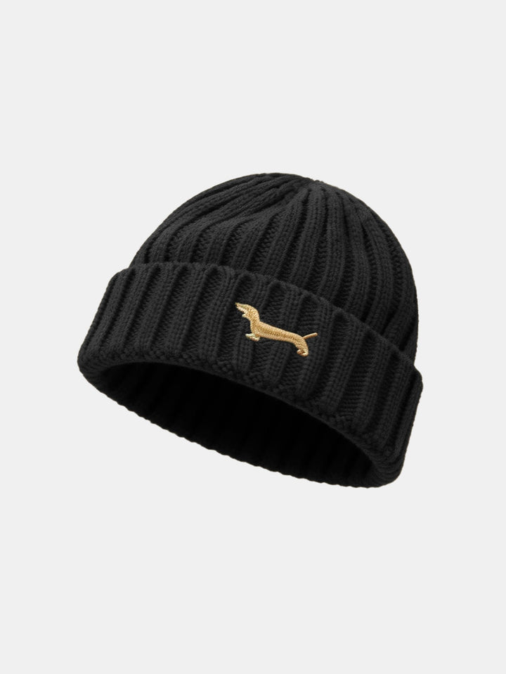 Dachshund Embroidered Pattern Thick And Warm Knitted Hat