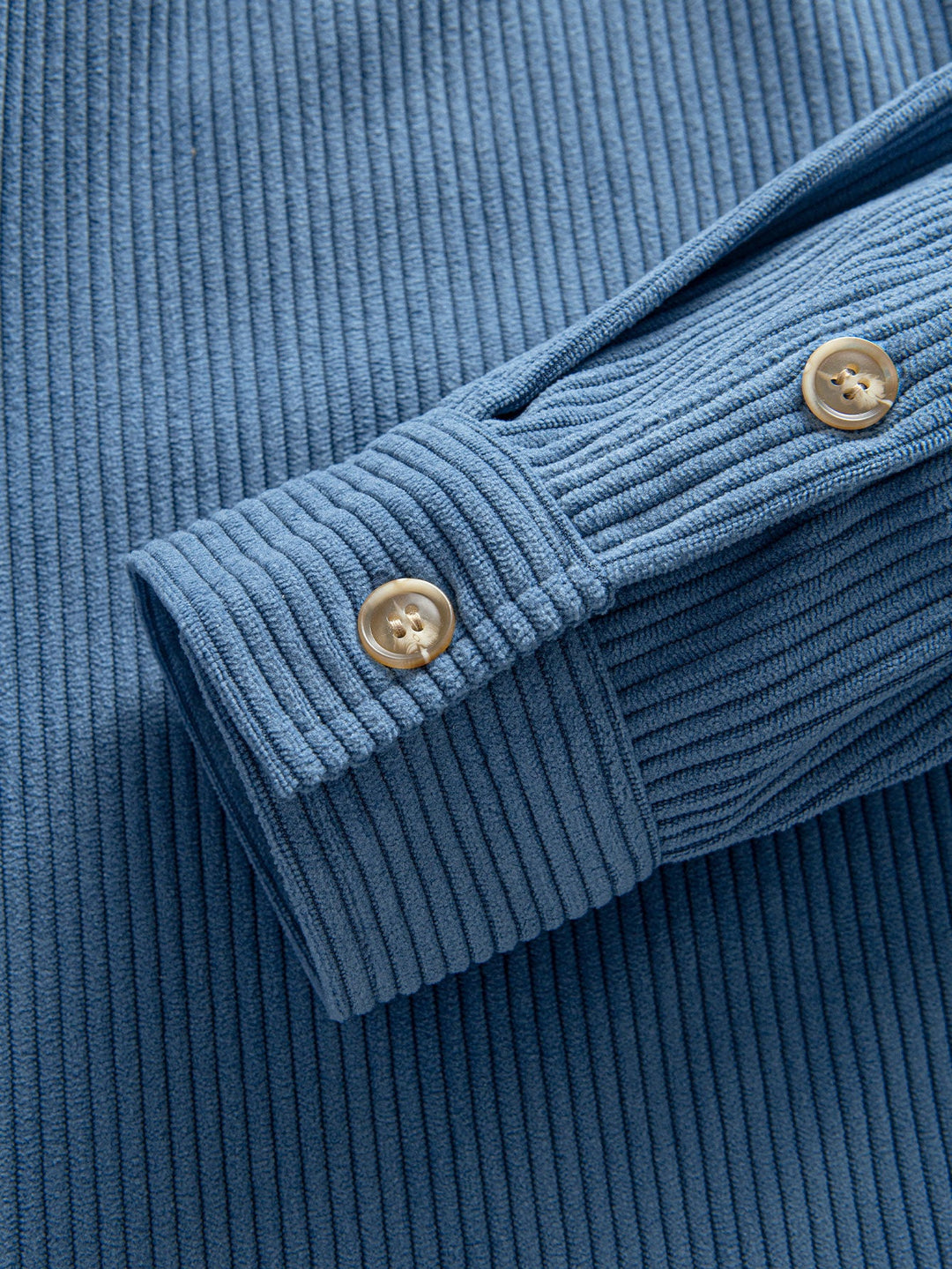 Long Sleeved Contrast Corduroy Hooded Shirt