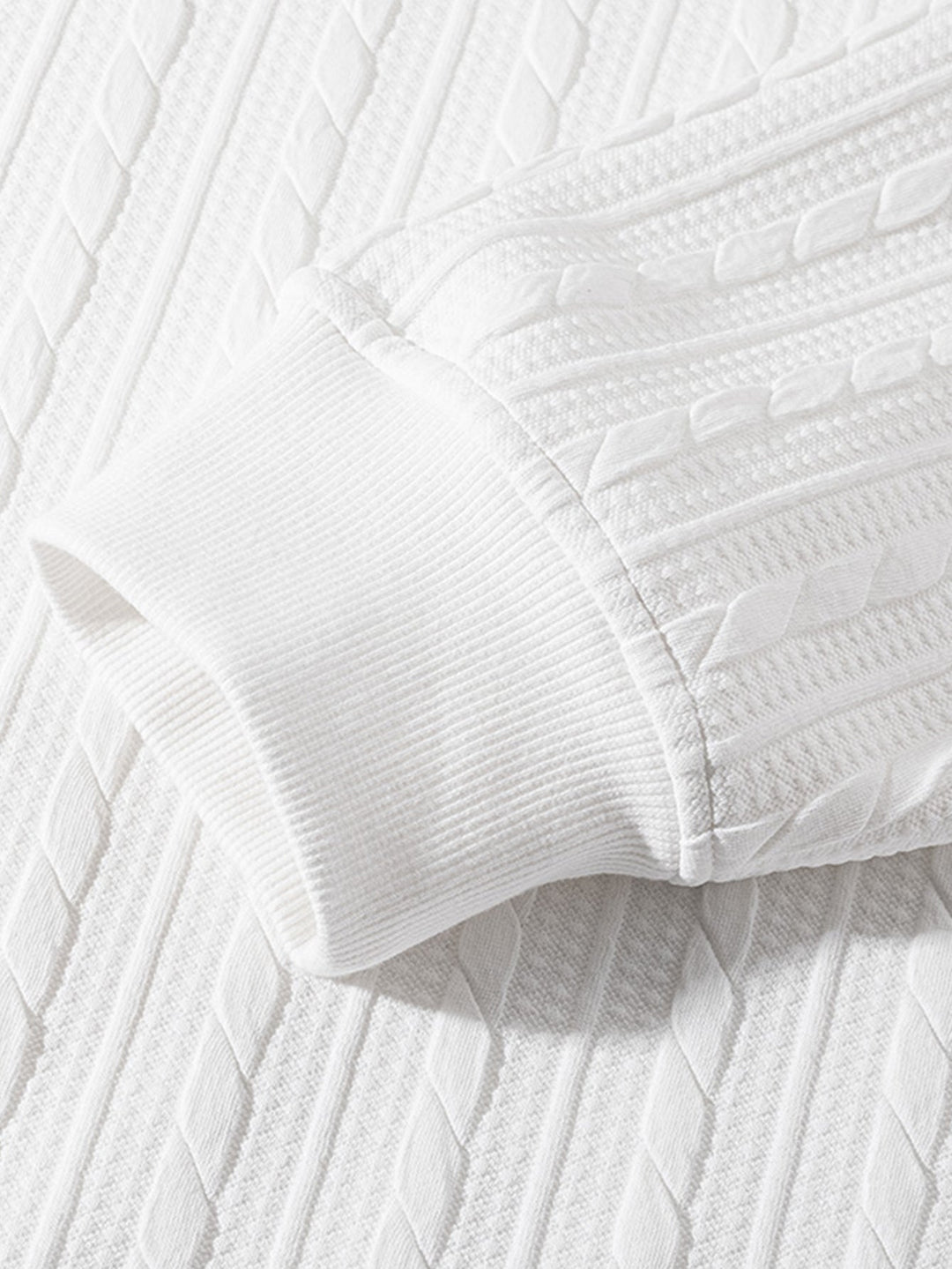 Relax Fit Twist Jacquard Crew Neck Sweatshirt & Twisted Jacquard Straight Leg Pants