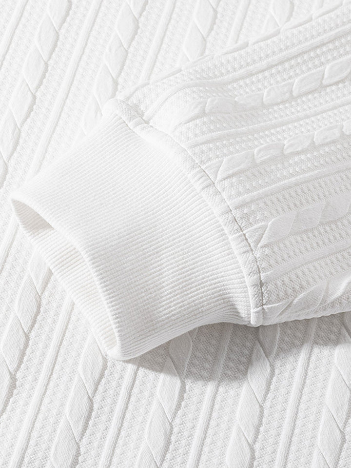 Relax Fit Twist Jacquard Crew Neck Sweatshirt & Twisted Jacquard Straight Leg Pants