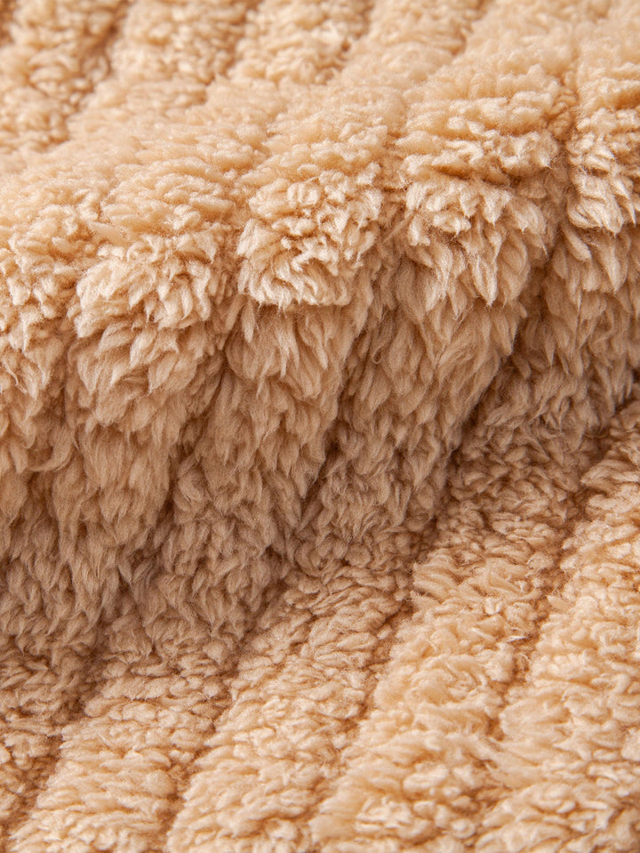 Relax Fit Stripe Kangaroo Pocket Teddy Hoodie & Jogger Pants