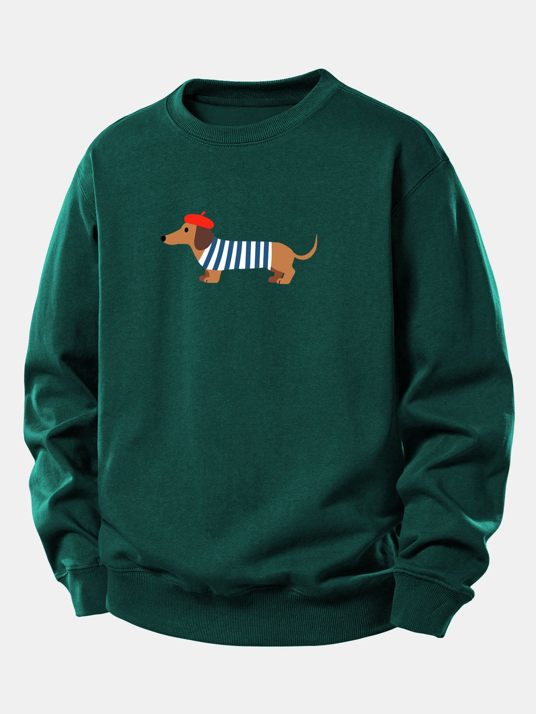 French Dachshund Print Relax Fit Sweatshirt