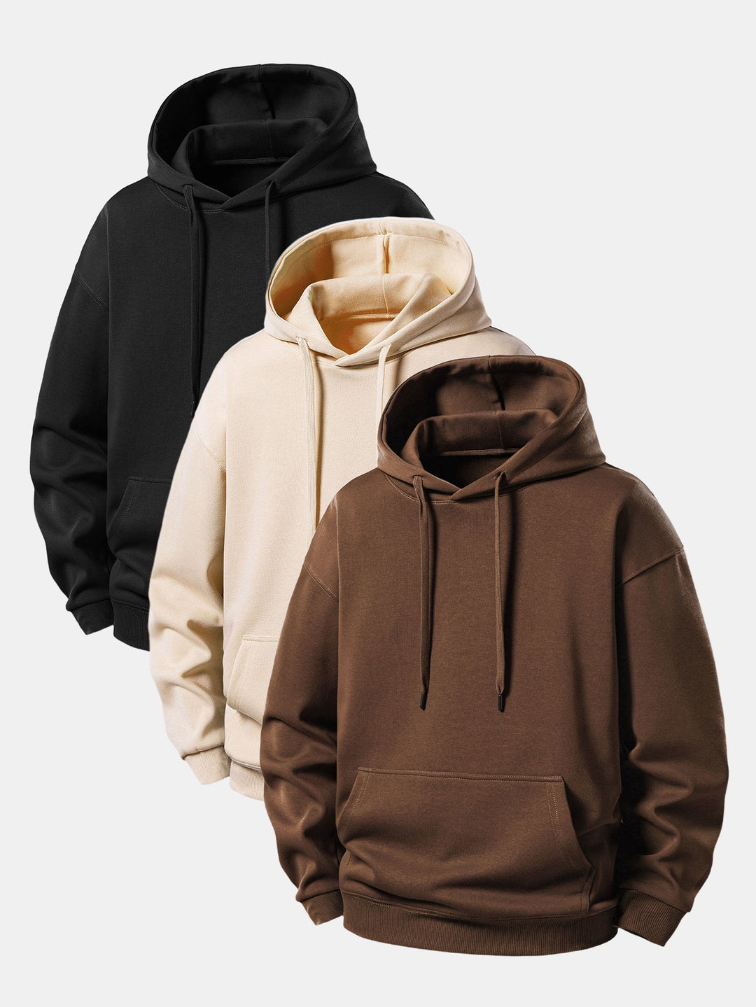 3 Pieces Basic Relax Fit Hoodie