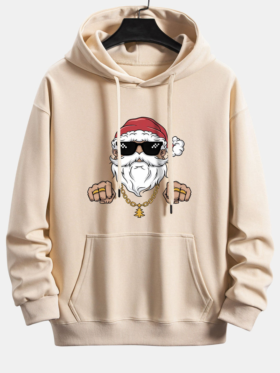 Hip Hop Santa Claus Print Relax Fit Hoodie