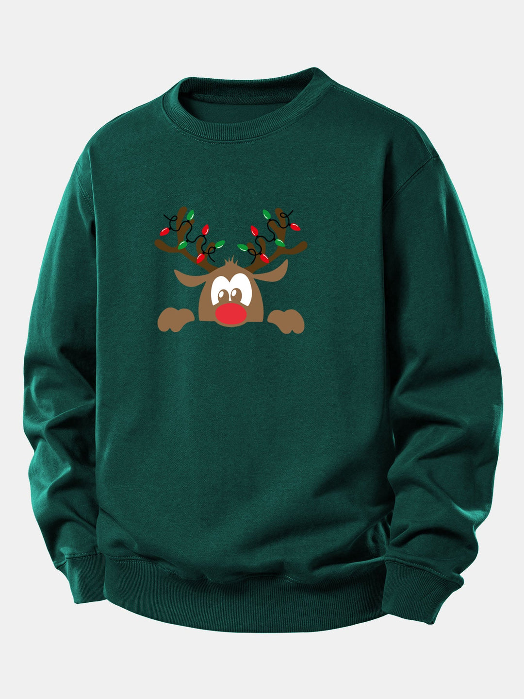 Christmas Reindeer Print Relax Fit Sweatshirt