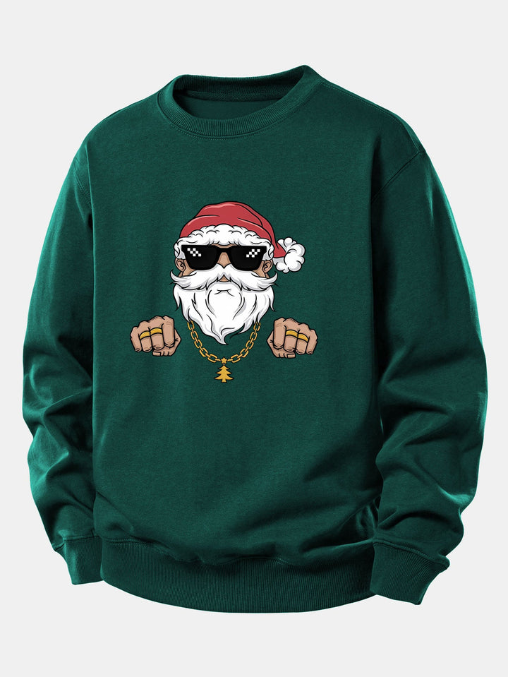Hip Hop Santa Claus Print Relax Fit Sweatshirt