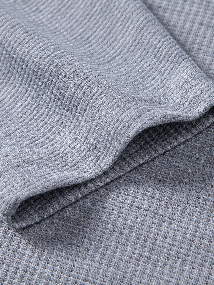 2 In 1 Long Sleeved Crew Neck Waffle T-Shirt