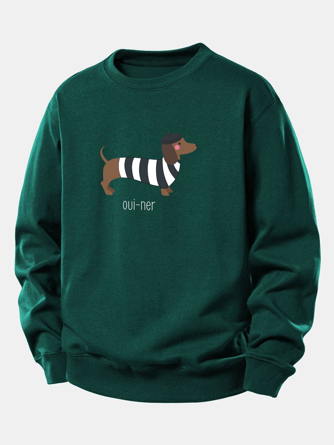 French Dachshund Print Relax Fit Sweatshirt