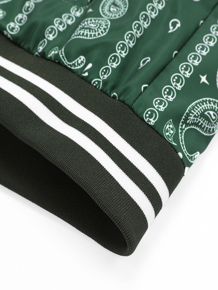 Paisley Print Baseball Jacket