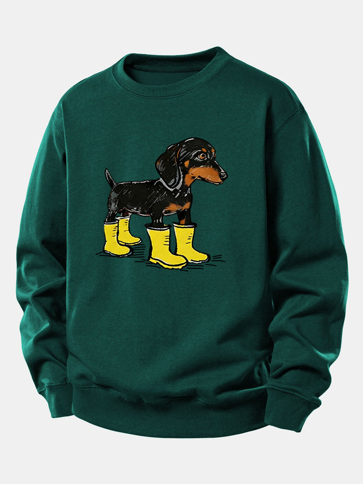 Boots Dachshund Print Relax Fit Sweatshirt
