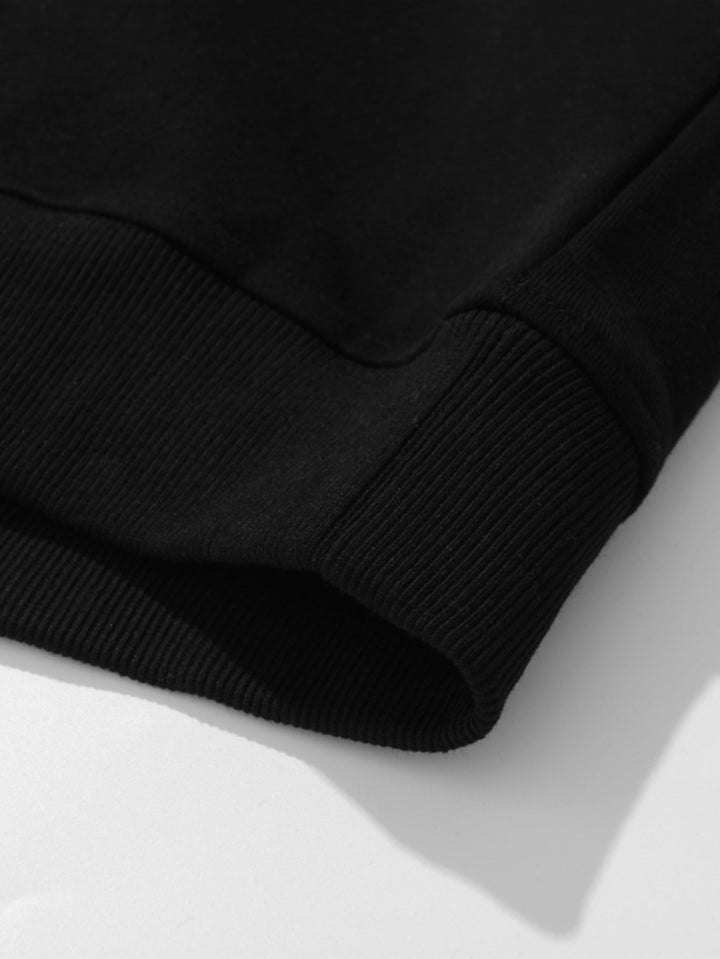 Relax Fit Color Block Patchwork Polo Sweatshirt