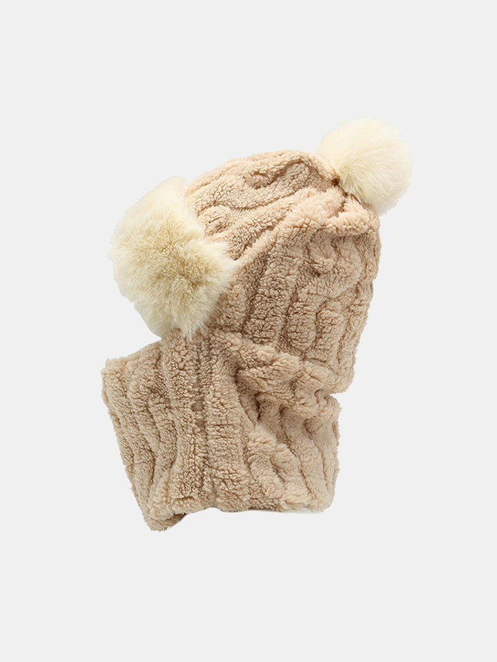 Winter Warm Thickened Full Coverage Fleece-Lined Balaclava Hat With Ear Flap Face Mask