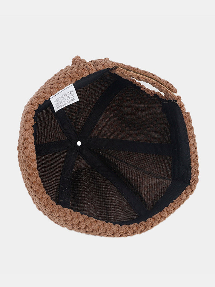 Retro Corduroy Solid Beanie Hat