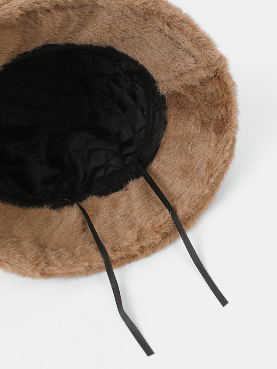 Faux Mink Fur Wide Brim Plush Bucket Hat