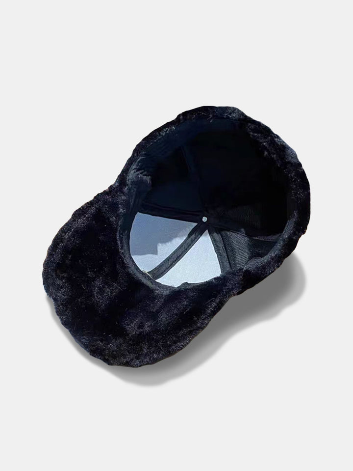 Fashion Warm Fleece-Lined Letter R Baseball Cap