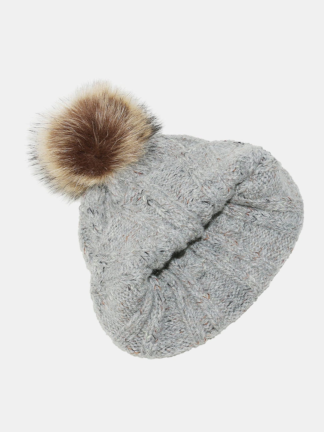 Warm Knitted Hat With Pompom