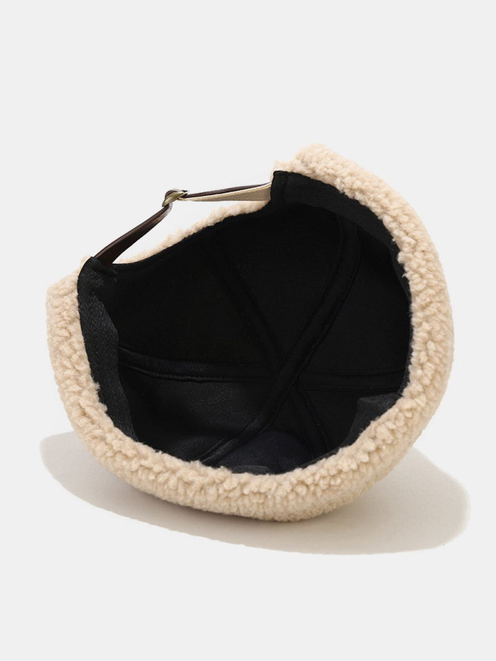 Warm Lamb Fleece Simple Solid Color Brimless Hat
