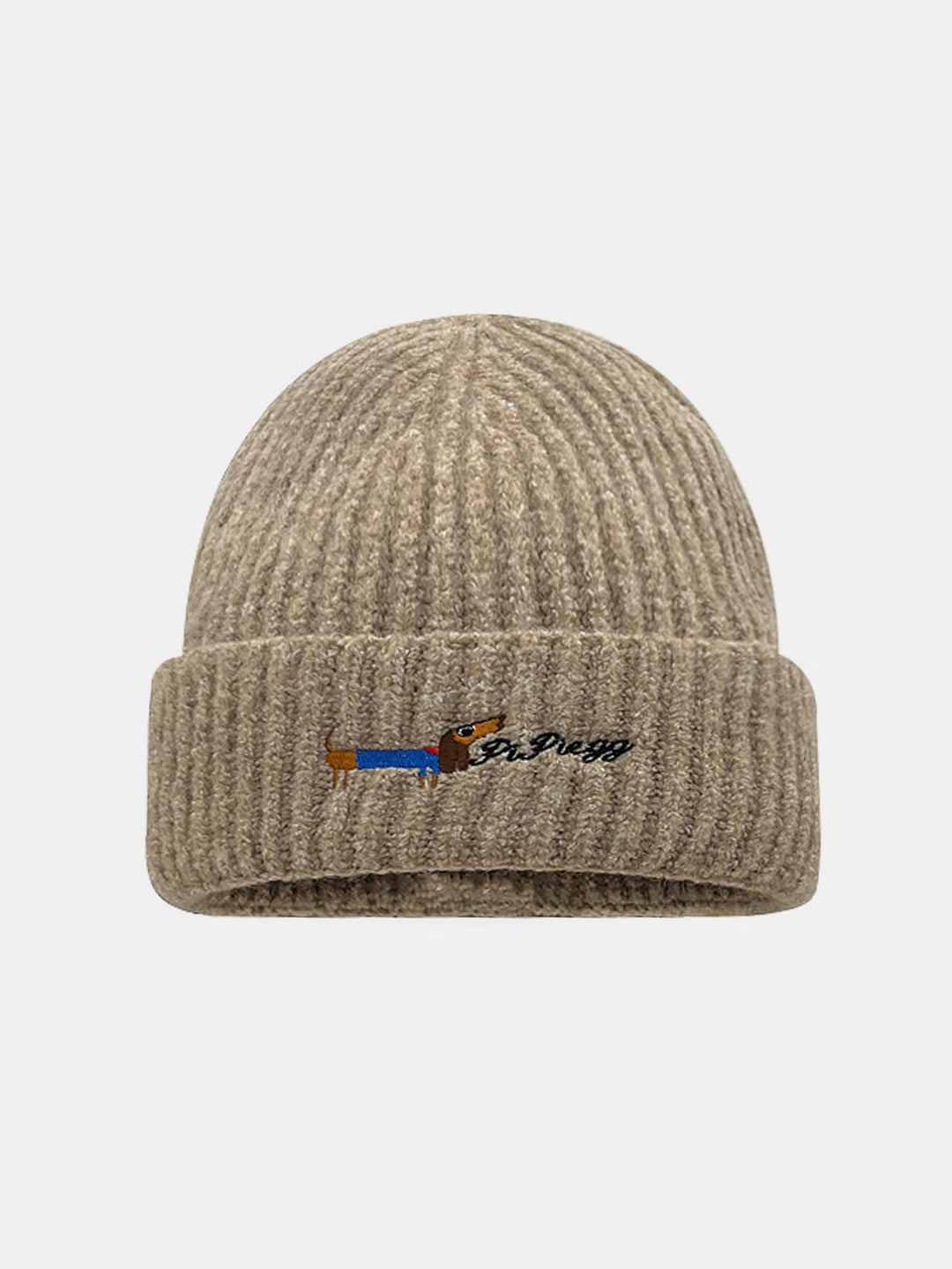 Dachshund Pattern Embroidered Knitted Hat