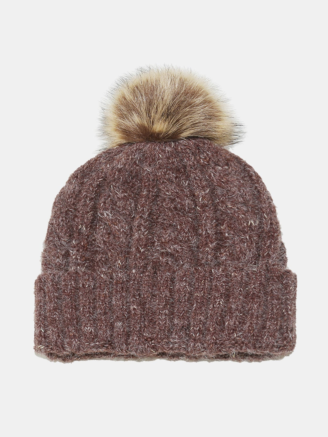 Warm Knitted Hat With Pompom