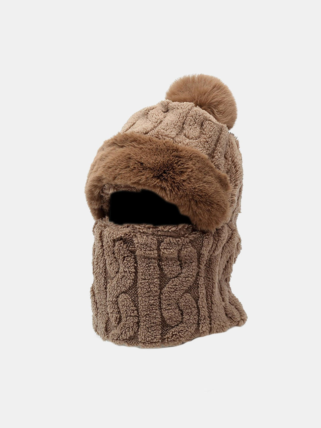 Winter Warm Thickened Full Coverage Fleece-Lined Balaclava Hat With Ear Flap Face Mask