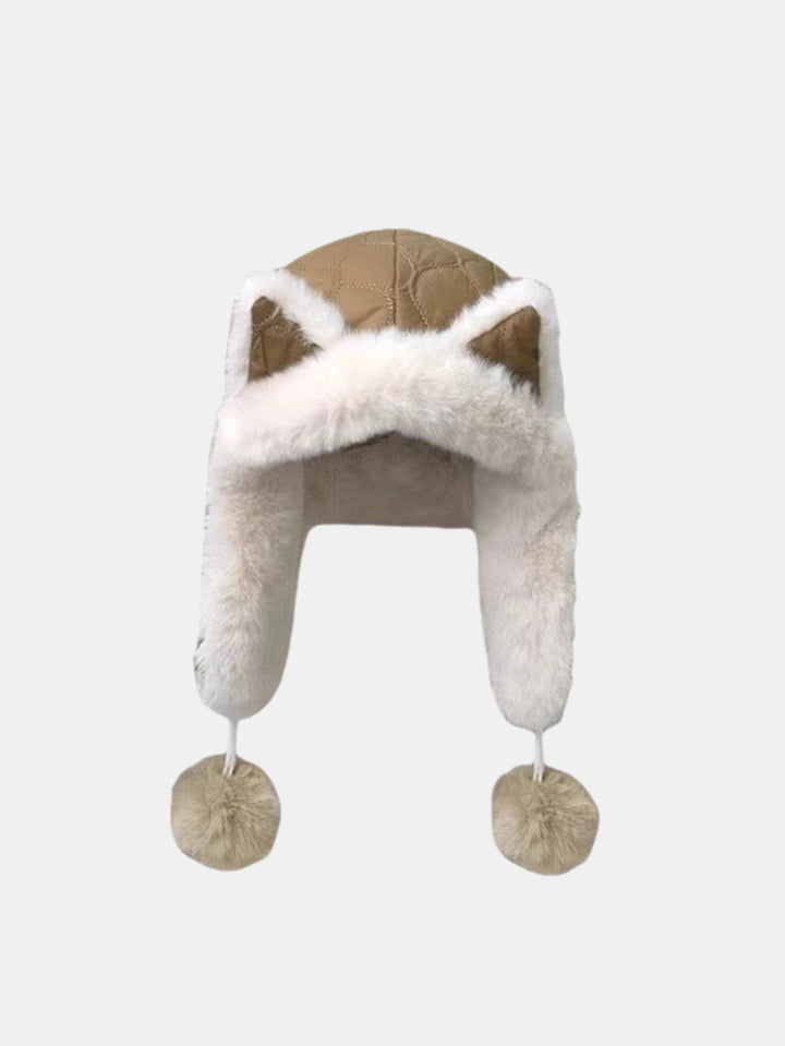 Winter Lightweight Warm Plush Beanie Hat With Fox Ears Flaps
