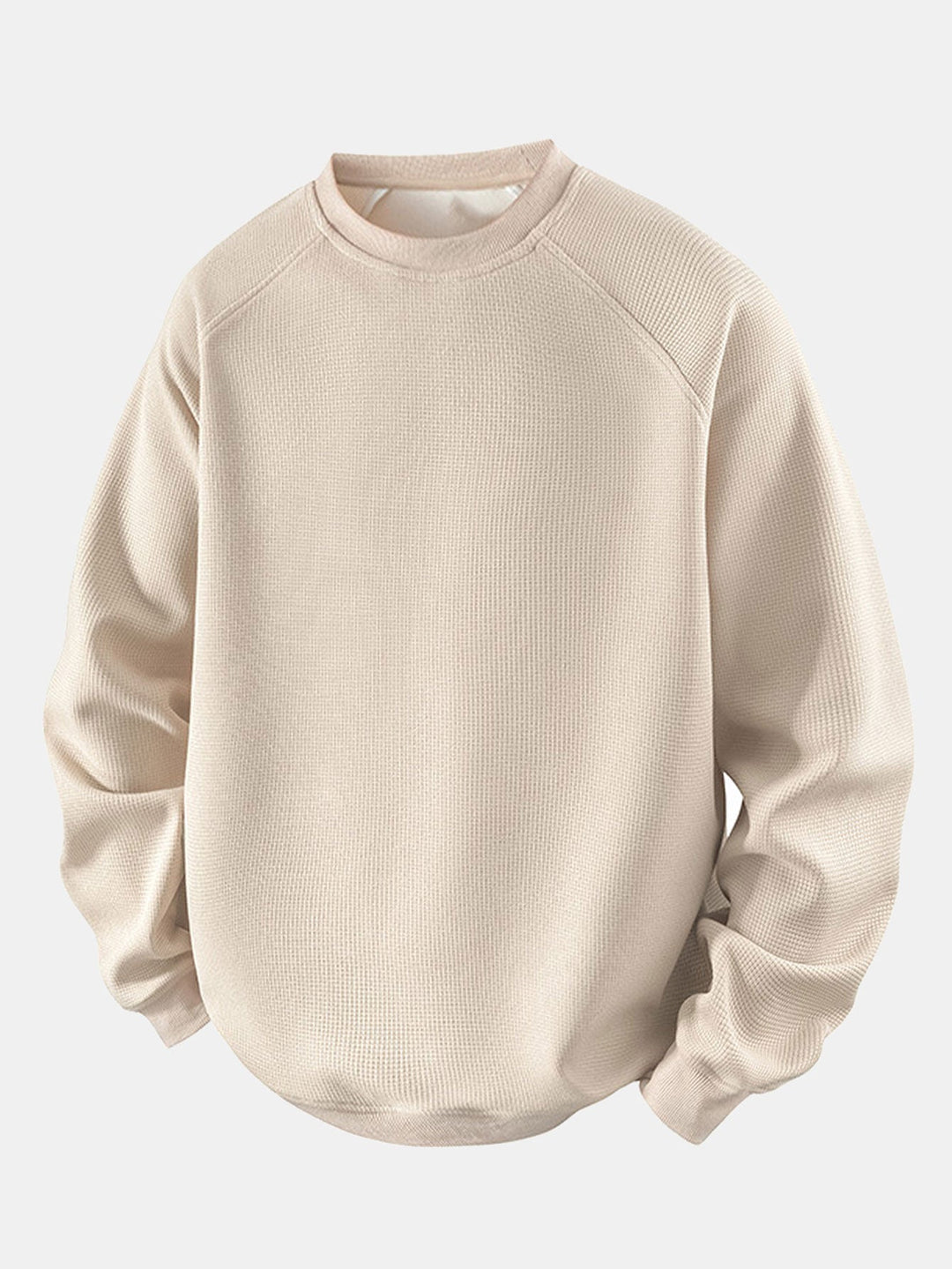 Relax Fit Waffle Crew Neck Sweatshirt