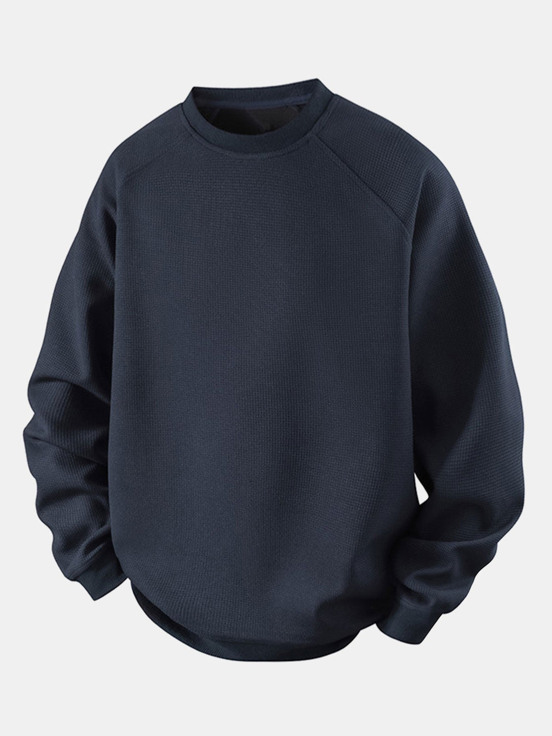 Relax Fit Waffle Crew Neck Sweatshirt