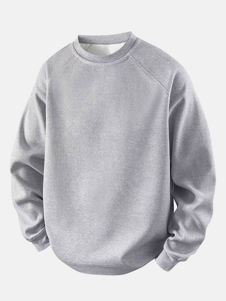 Relax Fit Waffle Crew Neck Sweatshirt