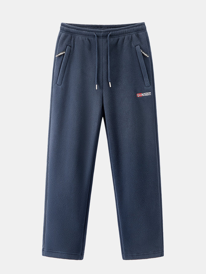 3 Pieces Teddy Lined Straight Leg Polar Fleece Pants