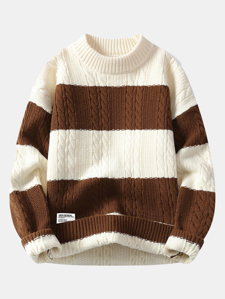 Striped Twist Jacquard Sweater