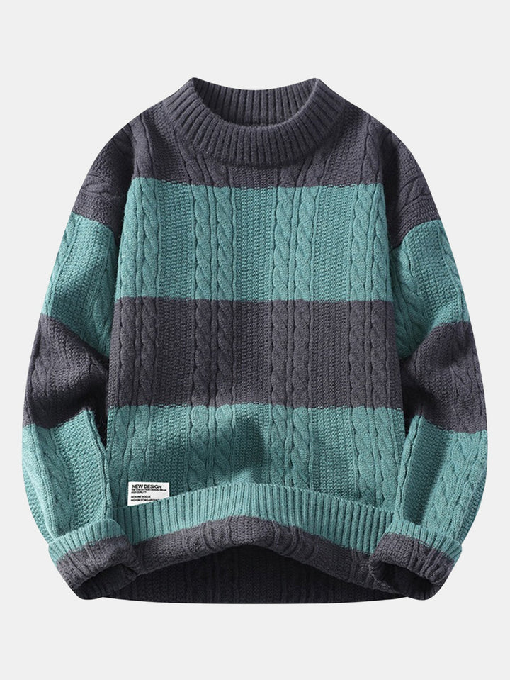Striped Twist Jacquard Sweater