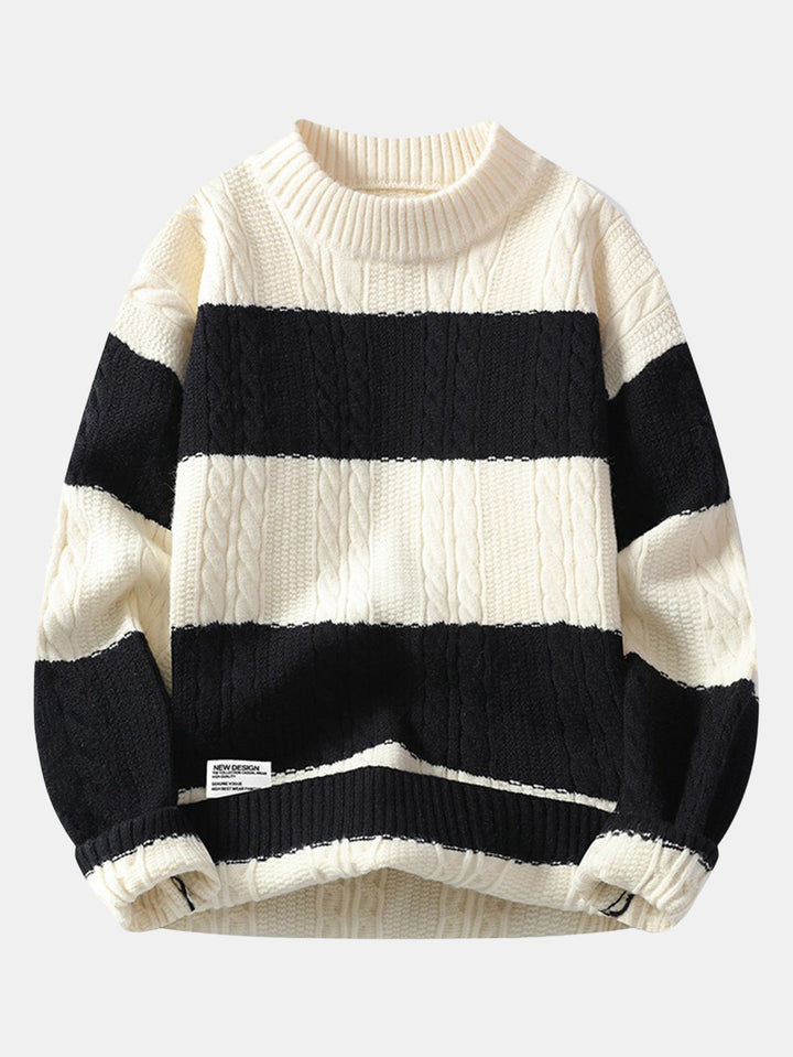 Striped Twist Jacquard Sweater
