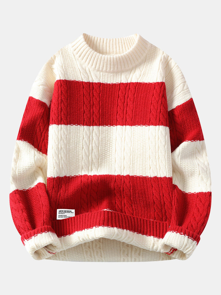 Striped Twist Jacquard Sweater